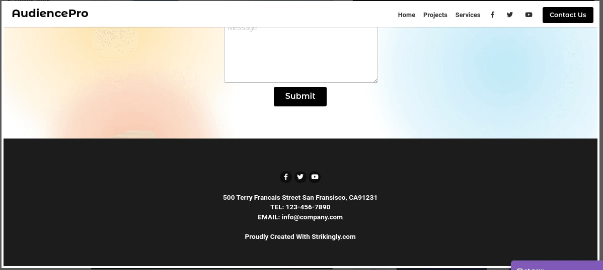 null Strikingly template feature to add follow on social buttons